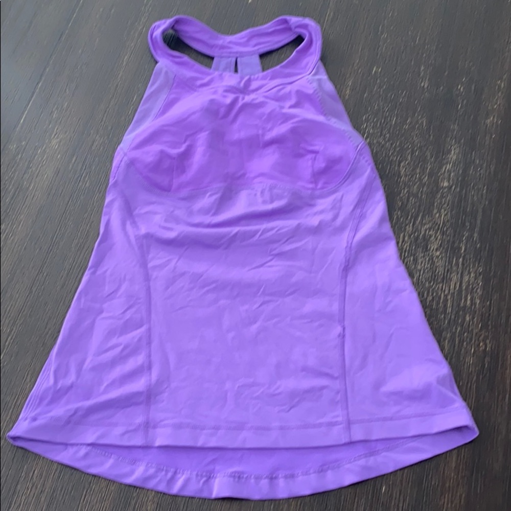 Lululemon Highneck Tank. 6, Purple, Flattering Fit